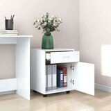 vidaXL Omarica na kolesih bela 45x38x54 cm iverna plošča | Shoptok.si