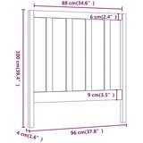  Uzglavlje za krevet sivo 96 x 4 x 100 cm od masivne borovine | shoptok.hr