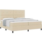  Konstrukcija postelje z vzmetnico Bež Tkanina 200 x 200 cm, (22067160) | Shoptok.si