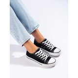 Shelvt Women's classic black sneakers | shoptok.hr