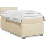 vidaXL Okvir kreveta s oprugama i madrac krem 80x200 cm od tkanine | shoptok.hr