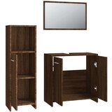  3-dijelni set kupaonskog namještaja boja smeđeg hrasta drveni | shoptok.hr