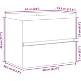 vidaXL Omarica z umivalnikom inženirski les 61x39,5x49 cm Cene