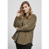 Urban Classics Women's corduroy oversized shirt olive | shoptok.hr