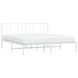  Metalni okvir za krevet s uzglavljem bijeli 193x203 cm | shoptok.hr