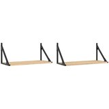 Maison Chic 2 kosi Stenske Police - Viseče police sonoma hrast 60x25x25,5 cm inženirski les, (21794085) | Shoptok.si
