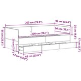  Krevetac Crni hrast Konstruirano drvo 90 x 200 cm Izdržljiv | shoptok.hr