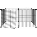  Kavez za kućne ljubimce s 8 panela i vratima crni 35x35 cm čelik | shoptok.hr