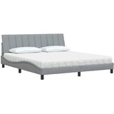  Krevet s madracem Hanko svjetlosivi 180x200 cm od tkanine | shoptok.hr