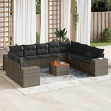 vidaXL 11-dijelni set vrtnih sofa od poliratana s jastucima sivi | shoptok.hr