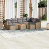  10-dijelni set vrtnih sofa s jastucima bež od poliratana | shoptok.hr