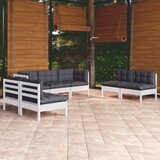 Maison Chic Seti vrtnega pohištva - Vrtna garnitura - Vrtni pohištvo set 7-delna z blazinami trdna borovina, (21802405) | Shoptok.si