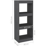 Ormarić za knjige / pregrada sivi 40x30x103,5 cm od borovine | Eponuda.com
