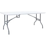  Sklopivi vrtni stol s 2 klupe 180 cm čelik i HDPE bijeli | shoptok.hr