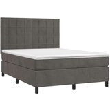  Box spring postelja z vzmetnico temno siva 140x200 cm žamet, (20725870) | Shoptok.si