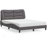 vidaXL Krevet s madracem sivi 140x200 cm od umjetne kože | shoptok.hr