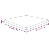 vidaXL Kvadratna mizna plošča sv. rjava 50x50x2,5 cm trdna hrastovina | Shoptok.si