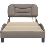  Posteljni okvir z LED brez vzmetnice Taupe 90x190cm Tkanina | Shoptok.si