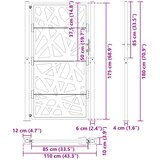  Vrtna vrata crna 100x175 cm čelična svjetlosna dizajna | shoptok.hr