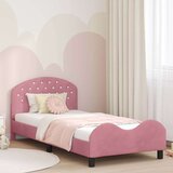  Otroški posteljni okvir z vznožjem Roza 90 x 200 cm Žamet, (5000104588) | Shoptok.si
