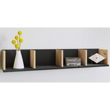 MID.YOU Stenski Regal Honsa, Črna, Barva Hrasta | Shoptok.si