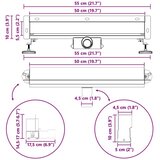  Odvod za tuš montiran na zid Srebrno 50 cm Nehrđajući čelik 304 | shoptok.hr