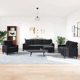vidaXL Sedežna garnitura 4-delna z blazinami črn žamet | Shoptok.si
