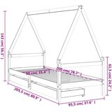  Okvir za dječji krevet s ladicama 90x200 cm od masivne borovine | shoptok.hr