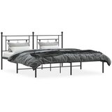 Metalni Kovinski posteljni okvir z vzglavjem črn 183x213 cm | Shoptok.si
