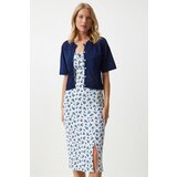  Women's Navy Blue Openwork Seasonal Knitwear Cardigan | Eponuda.ba