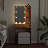 vidaXL Toaletni stolić s LED svjetlima boja staro drvo 60x40x140 cm | shoptok.hr