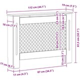  Pokrov za radijator crni 112 x 19 x 81,5 cm MDF | shoptok.hr