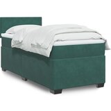 vidaXL Box spring postelja z vzmetnico temno zelen 90x190 cm žamet Cene