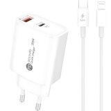  Punjač A6MaxL 20W USB - A / USB - C s Lightning kabelom - Bijela Cijene