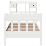 vidaXL Posteljni okvir brez vzmetnice bel 75x190 cm trdna borovina | Shoptok.si