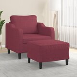 The Living Store Fotelj s stolčkom za noge vinsko rdeč 60 cm blago - Kavč S Stolčkom Za Noge, (21427658) Cene