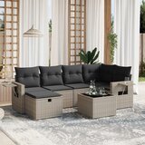 vidaXL 7-dijelni set vrtnih sofa sivi od poliratana | shoptok.hr