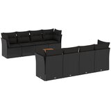  9-dijelni set vrtnih sofa s jastucima crni od poliratana | shoptok.hr