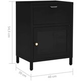 vidaXL noćni ormarić crni 40 x 30 x 54,5 cm od čelika i stakla | shoptok.hr