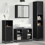vidaXL Set namještaja za kupaonicu 4 pcs Crni hrast 80 x 33 x 60 cm Cijene