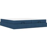  Okvir za krevet s pohranom Plava 200 x 200 cm tkanina | shoptok.hr