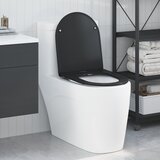 vidaXL Crna Plastika Standardno Čvrsto WC sjedalo Ovalno Moderno cijene