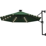  Zidni vrtni suncobran s LED svjetlima 300 cm zeleni | Eponuda.ba