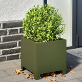 vidaXL Vrtno korito 2 kosa olivno zelena 30x30x30 cm jeklo Cene