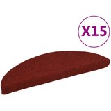  Prostirke za stepenice, samoljepljive, 15 kom, 56x17x3 cm, bordo crvene, poluokrugle | shoptok.hr