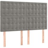 vidaXL Krevet box spring s madracem LED svjetlosivi 140x190 cm baršun | shoptok.hr