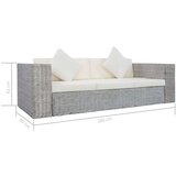 vidaXL trosjed od prirodnog ratana s jastucima sivi | shoptok.hr