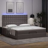 vidaXL Otomanski okvir kreveta s madracem sivi 160x200cm umjetna koža | shoptok.hr