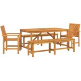  Vrtni set za objed 5 kom. Smeđa Čvrsto drvo akacije | shoptok.hr