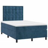 vidaXL Box spring postelja z vzmetnico temno moder 120x190 cm žamet, (21112088) Cene